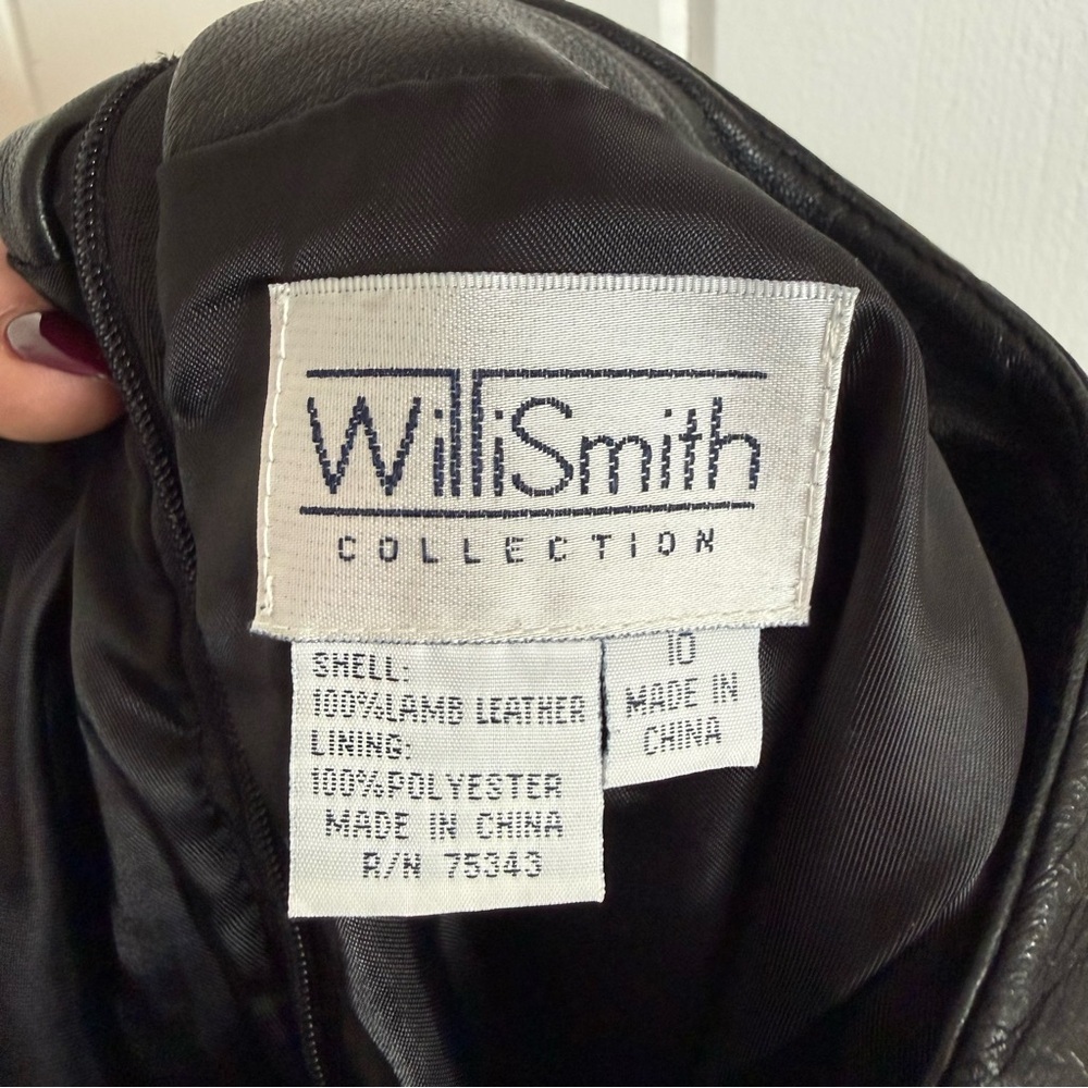 Vintage Willi Smith 90s Y2K Black Straight Leg Leather Pants - US 10 / Medium - Picture 5 of 5